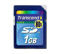 Transcend 80X Secure Digital Card 1GB (TS1GSD80)